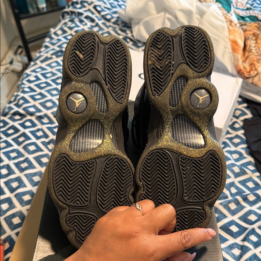 Jordan Kids Sneakers - Black with Gold Accents - Picture 3 of 5